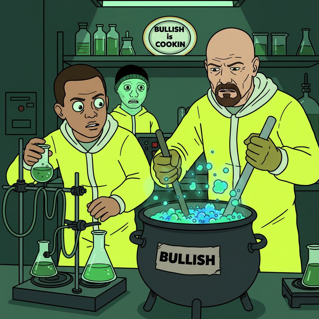 $BULLISH jeets got shaken out, dip got eaten in minutes. 

What’s Walter &amp; Jesse cooking?Smells like that 100M batch.