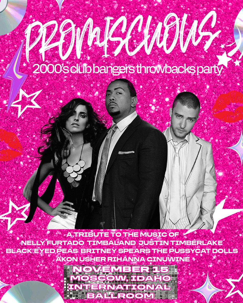 sorry_rocking's tweet photo. 💖 UNIVERSITY OF IDAHO!! 👀🚨 PROMISCUOUS is OTW ⭐️ Don’t miss the BEST Y2K throwback party 💋 Come get down 2 iconic club bangers and dance all nite long!! 11/15 @ International Ballroom ✊ GET TIX NOW - LINK IN BIO 🔗 https://t.co/h4823nIbxZ