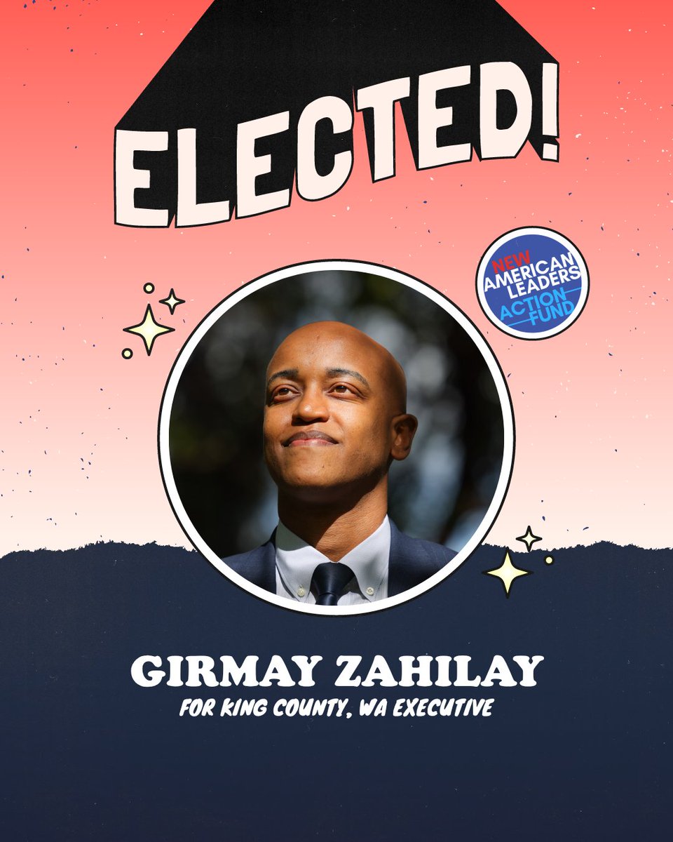 Congratulations to <a href="/GirmayZahilay/">Girmay Zahilay</a> on winning his election for King County (WA) Executive! 🎉 He is the first millennial, immigrant, and refugee elected to this position.