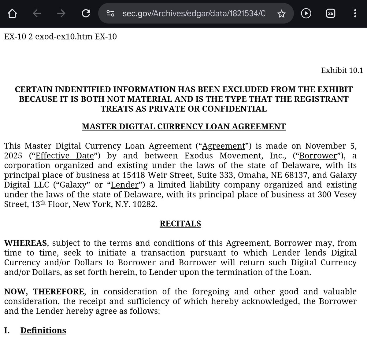 stefanvanderlux's tweet image. $GLXY #DigitialAssetsBusiness #Lending

Galaxy just entered a master digital currency loan agreement with Exodus Movement. Based on one of the latest GalaxyOne statements we know now that GLXY earns more than 8% on a loan.

Congrats @Game_Set_Max