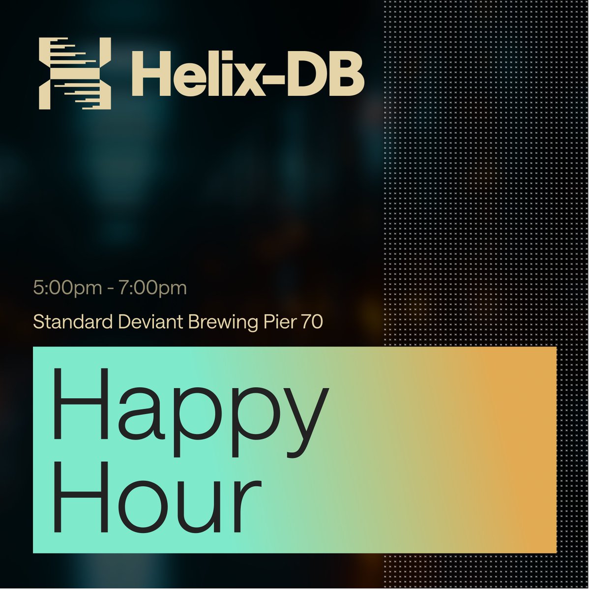 helixdb's tweet image. we&apos;re hosting a happy hour!!! come see us this friday at Standard Deviant by the @ycombinator offices.

P.S: there&apos;s a bar tab ;)