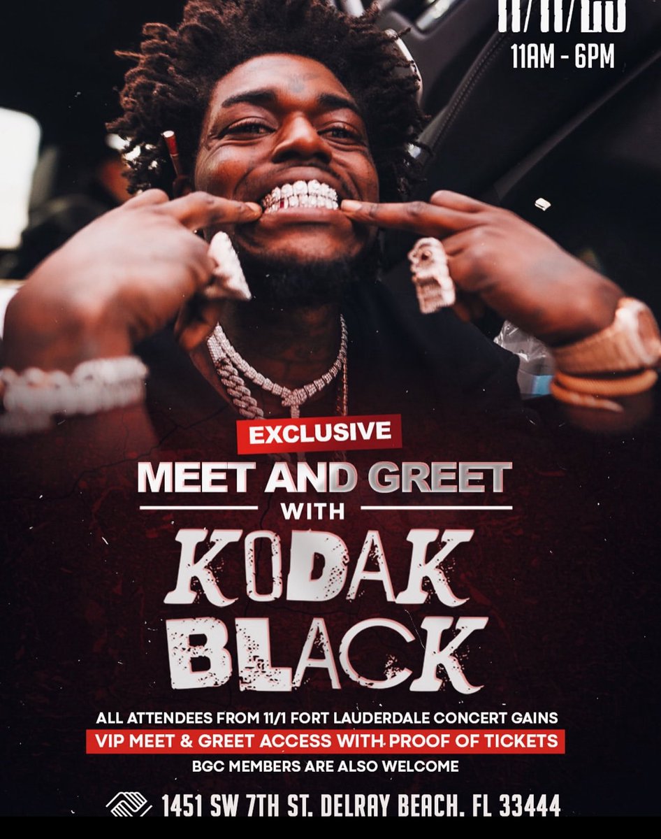 11/11/25 Kodak Black Day + Meet &amp; Greet

eventbrite.com/e/exclusive-ko…