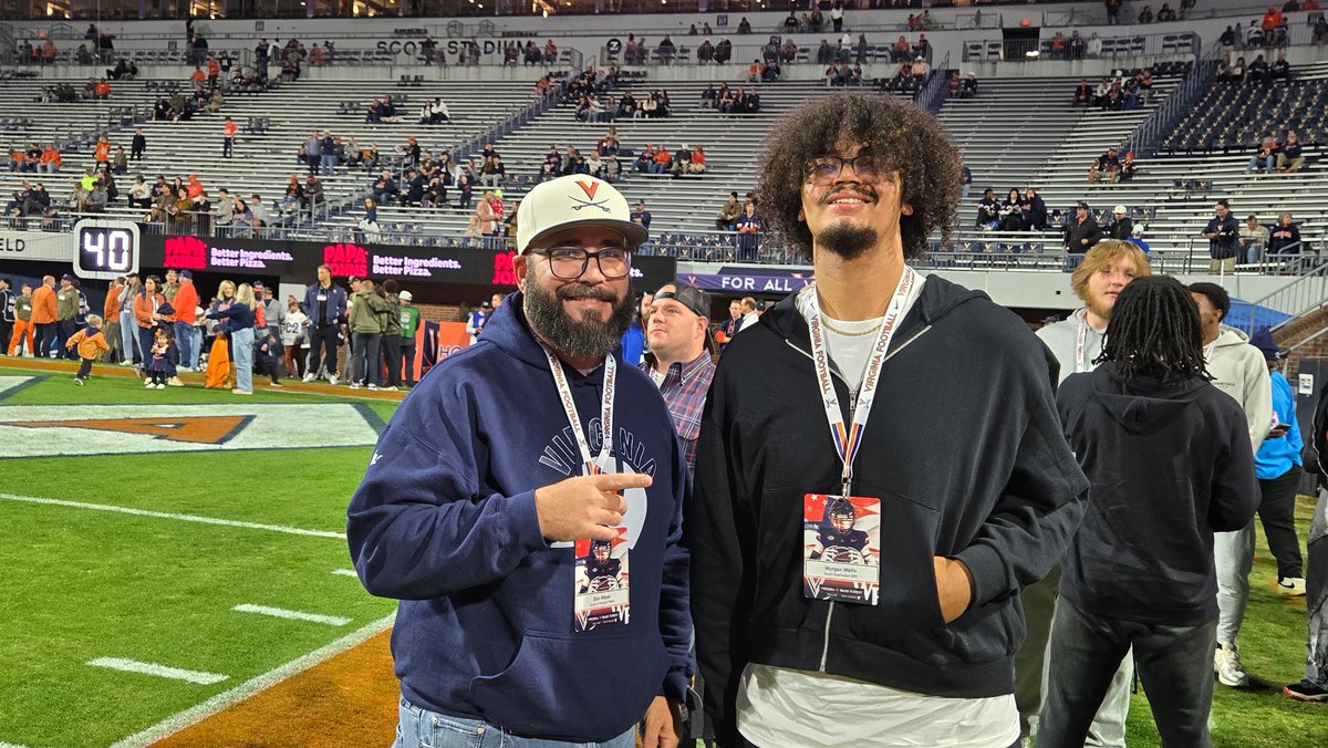 Thank you <a href="/UVAFootball/">Virginia Football</a> for the hospitality! It was great getting out to a game with <a href="/morgan__watts/">morgan watts</a> to watch the #Hoos! #TrenchMafia <a href="/Coach_TElliott/">Tony Elliott</a> <a href="/MaverickCMorris/">Maverick Morris</a> <a href="/JoeyOrck/">Coach Joey Orck</a> <a href="/Coach_TerryHeff/">Terry Heffernan</a>