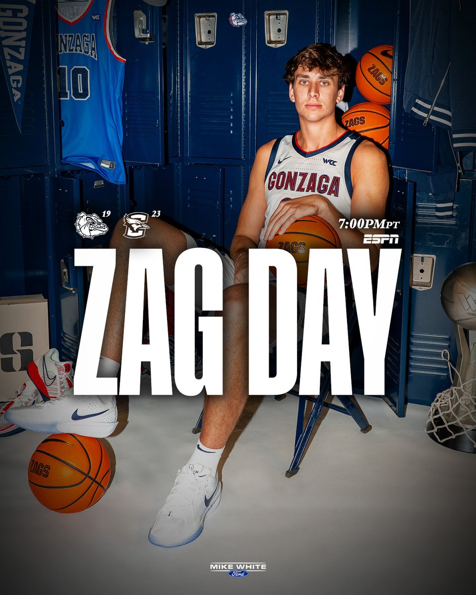 Top 25 Matchup in the McCarthey Athletic Center
Zags🆚Bluejays
📍Spokane
🕖7 pm
📺ESPN
💻Video: tinyurl.com/3hezvzuj
📻Radio: tinyurl.com/3nmc2dr2 and
590 AM and 96.1 FM | SiriusXM - 84
📊Stats: tinyurl.com/2s4jhxuc