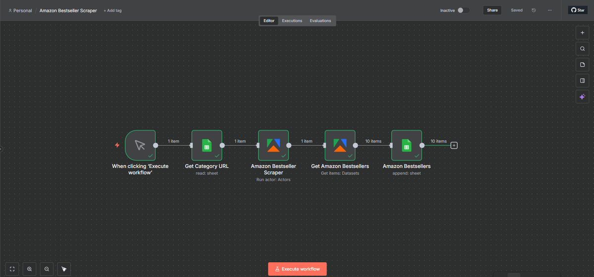 LuxeAutomations's tweet image. Here&apos;s a workflow scrape Amazon’s best-selling products in one click using @apify in @n8n — no coding required!

Watch the full video here: 👉 youtu.be/l3F9TL9Tmqo

#Amazon #Automation #Apify #n8n #AmazonScraper #ProductScraper #WebScraping #AIAutomation #Ecommerce…
