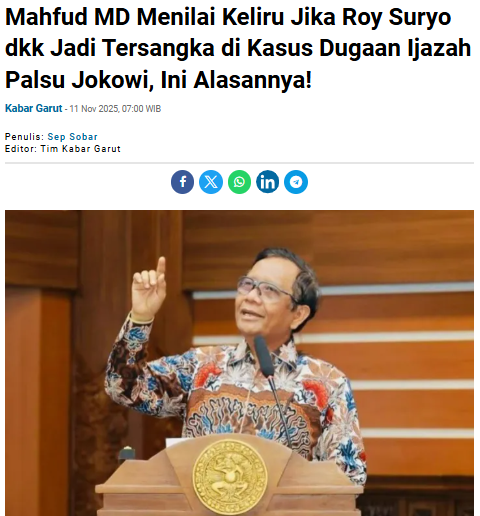 Penegasan Mahfud: Pembuktian Keaslian Harus Didahulukan.
Mahfud menegaskan bahwa pengadilan harus menjadi pihak yang menentukan keaslian ijazah, bukan penyidik kepolisian.
selasa pagii