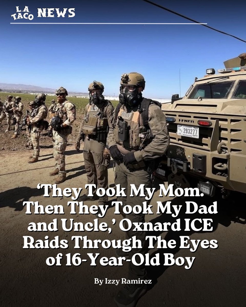 LATACO's tweet image. A high school student and budding mariachi recounts the damage done to his family by two separate immigration raids, four months apart, detailing the lasting trauma federal enforcement is leaving on brown youth across the U.S.\

The full story: lataco.com/oxnard-ice-rai…

By Izzy…