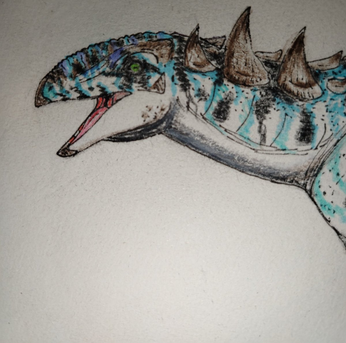 #Dinovember: Day 5
Hylaeosaurus armatus
#paleoart #drawing #dinosaur #hylaeosaurus #ankylosauria #nodosauridae