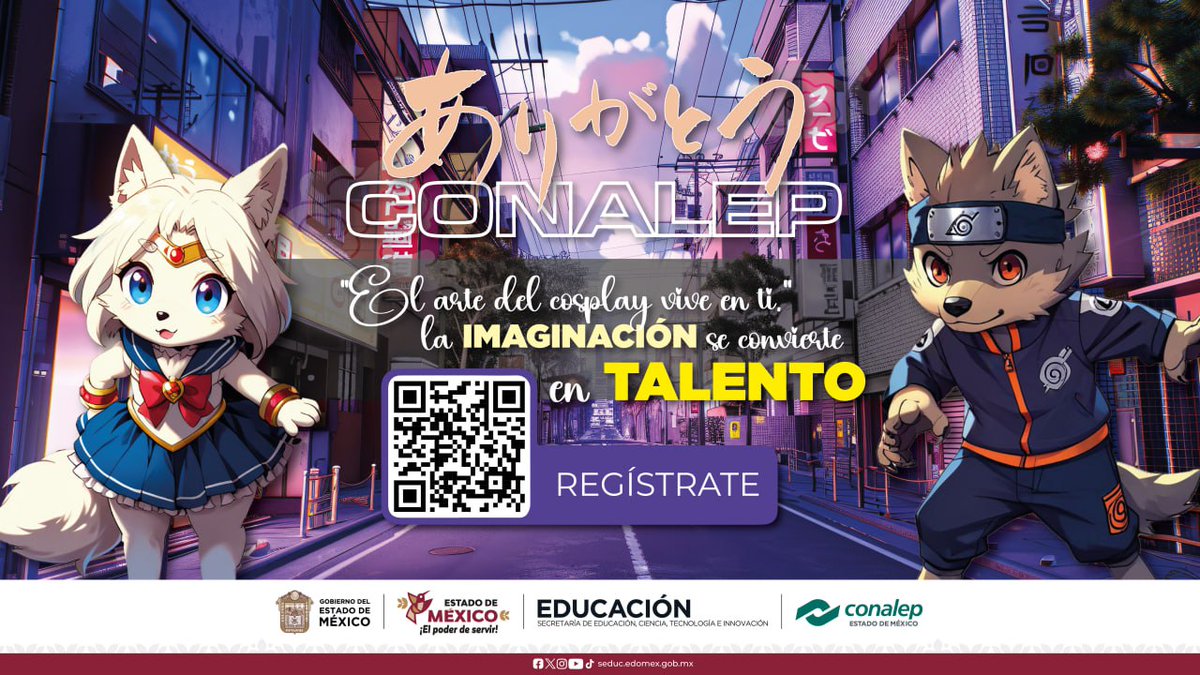 ConalepGbaz's tweet photo. ¡Llega #ArigatoCONALEP! 💚
Creatividad, anime y videojuegos se unen en el arte del #Cosplay 🎭
Promovemos respeto, inclusión y diversidad 🌈
📅 Participa 👉 https://t.co/2NaZQ10RvI
#OrgullosamenteCONALEP #OrgullosamenteLOBOS https://t.co/P0LOPi4gmG