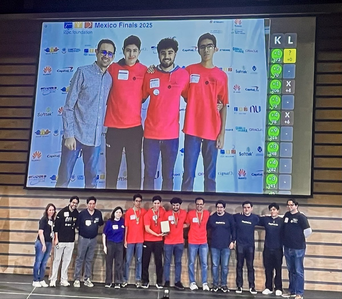 Felicitamos a nuestros ex olímpicos Míkel Cervantes Diego Villarreal y Rogelio Guerrero, integrantes del equipo que representó a México en IMO2022, por haber logrado el 1, 2, 3 (respectivamente) con sus equipos en la Final MX de Programación Competitiva universitaria #ICPC 🥳