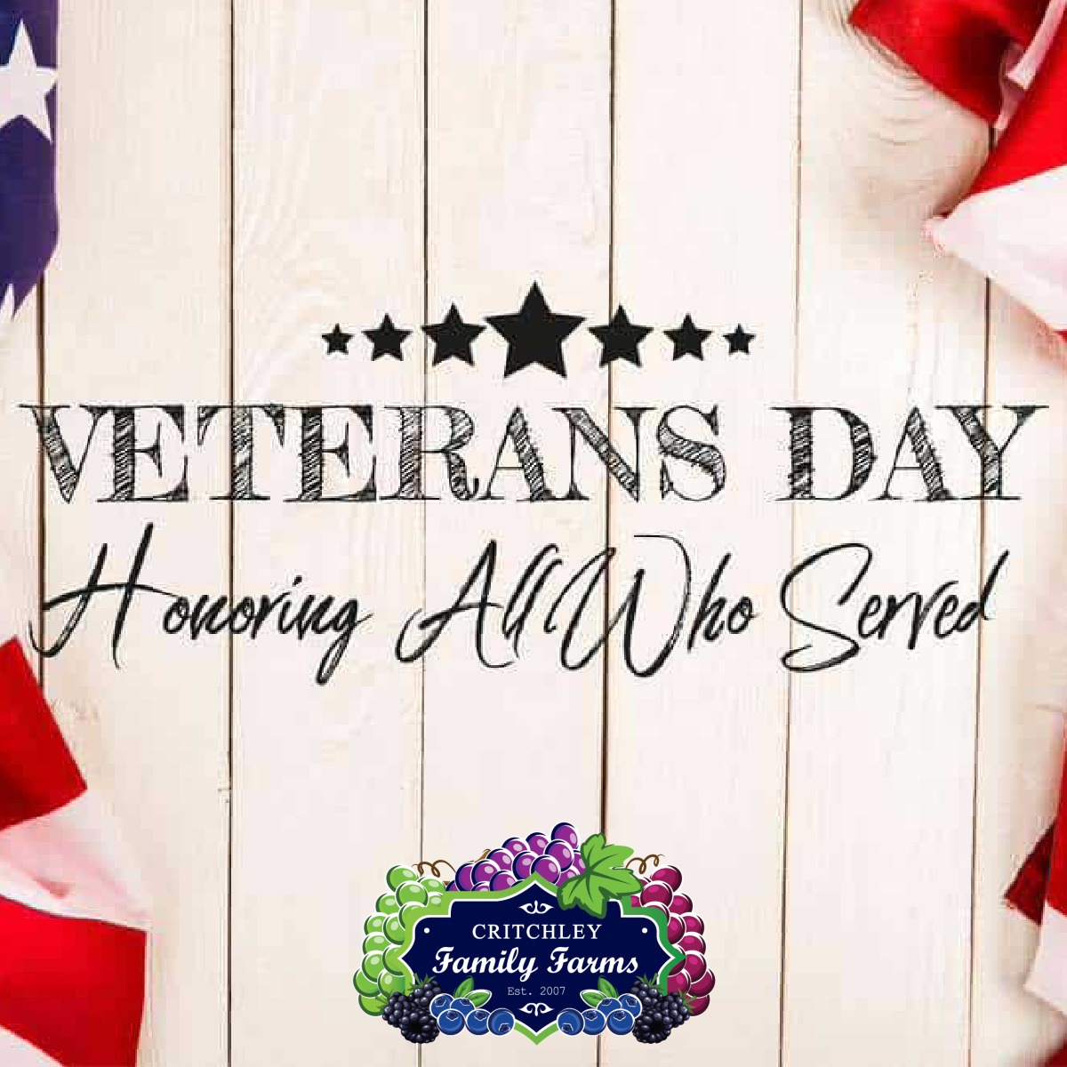 Take time today and #ThankAVeteran for their service! Critchley Family Farms wants to send a heartfelt thank you to all of our #Veterans for their commitment to keeping our country safe. #VeteransDay #VeteransDay2025
