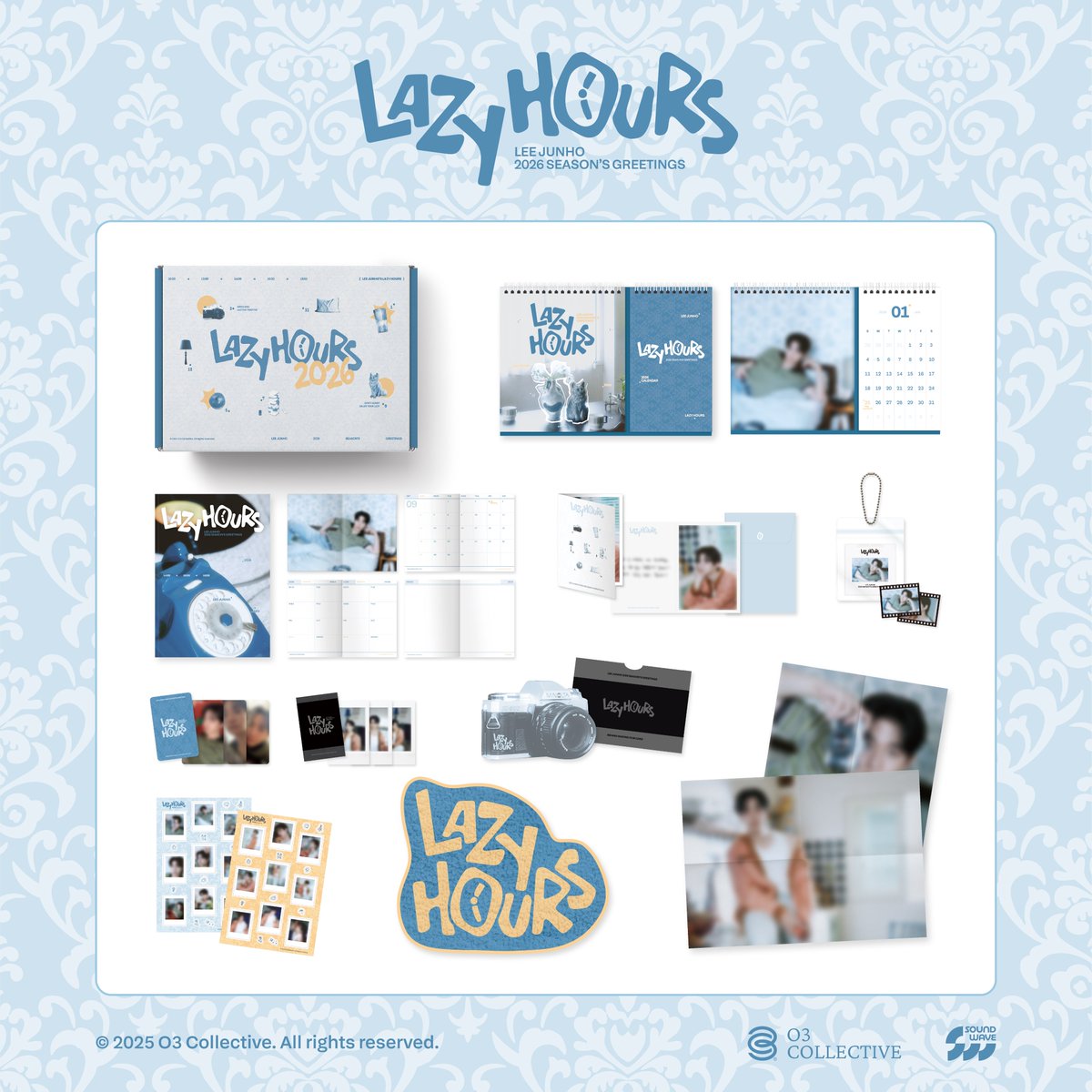 LEE JUNHO 2026 SEASON'S GREETINGS
[LAZY HOURS] ⏰

🗓️ PRE-ORDER OPEN
2025.11.11 (TUE) 15:00 – 2025.11.20 (THU) 23:59 (KST)

🔗 사운드웨이브
bit.ly/4hQMsDr

🔗 알라딘
bit.ly/43e7jL3

🔗 YES24
bit.ly/4onnUEN

🔗 위버스샵
bit.ly/4oVIdZy

#이준호