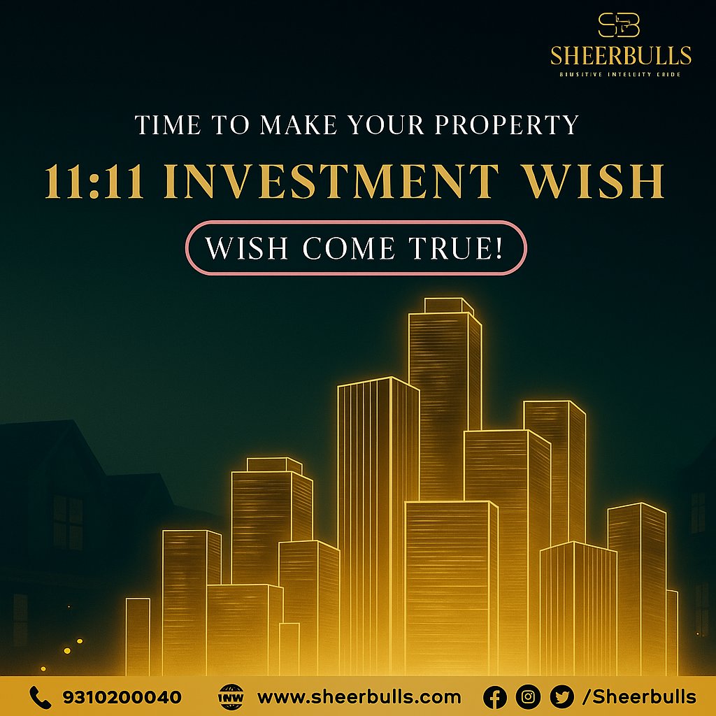 sheerbulls's tweet photo. 11:11 — The universe is listening 🌟
Wish for the best returns, and let us help you make it real. Invest smartly. Invest in Gurgaon’s best commercial projects wish Sheerbulls.
#InvestSmart #CRE #CommercialRealEstate #Gurgaon #PropertyInvestment #Sheerbulls #SmartReturns https://t.co/iQjQi9PRP8