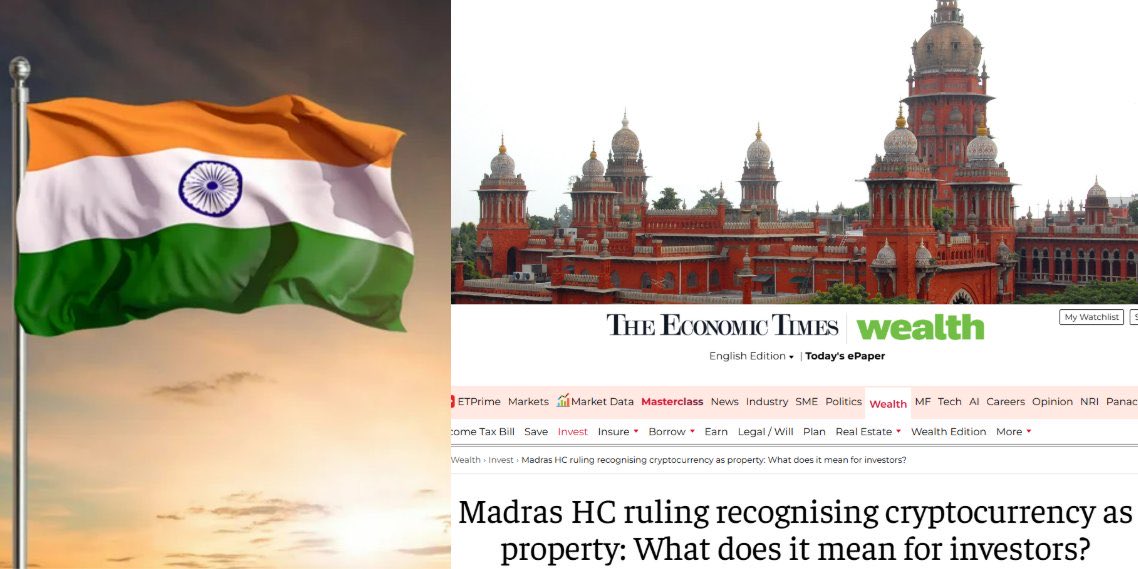 🇮🇳Madras High Court officially recognises cryptocurrency as “property.”🔥🔥