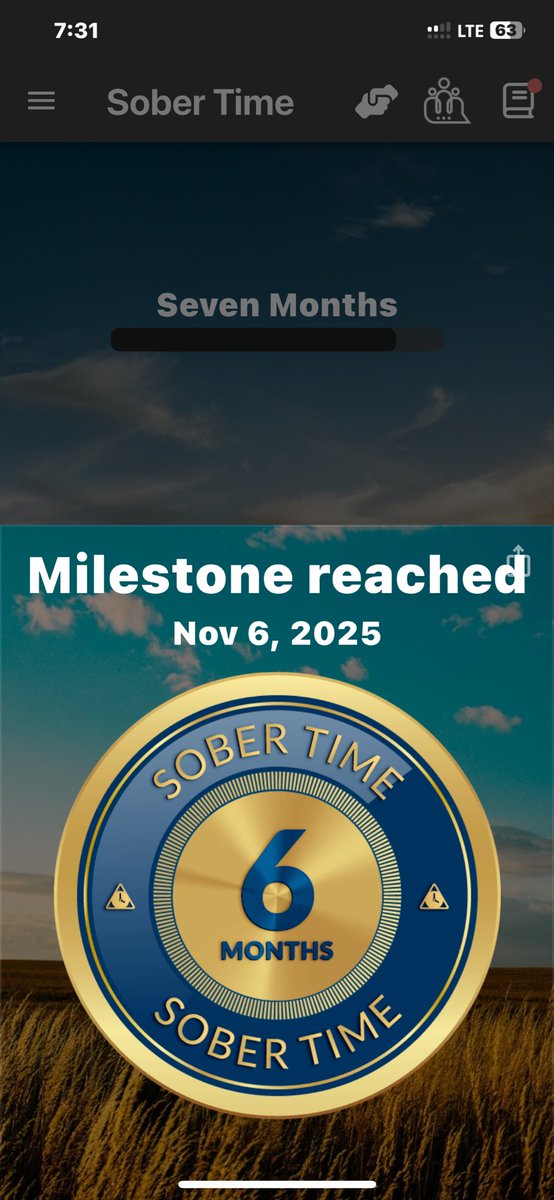Six months sober! God is great!