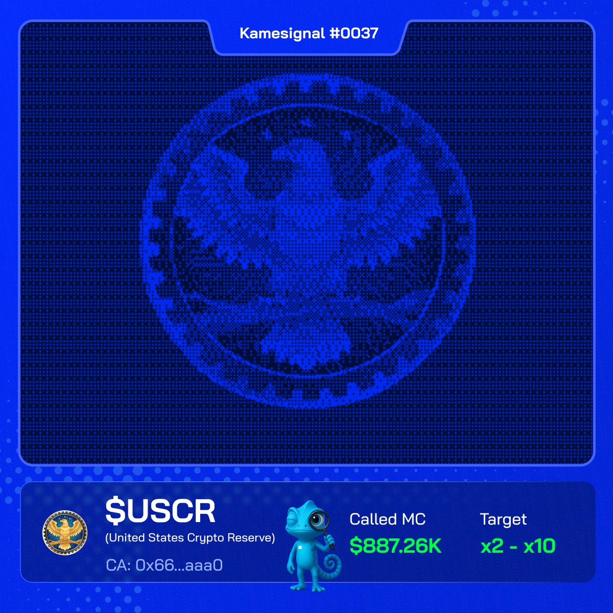 🦎 Kamesignal #0037 – $USCR (<a href="/USCRCOINBASE/">United States Crypto Reserve</a>)
CA: 0x666cfc69429bb692f955860c46e655c55f14aaa0
📅 Logged by Kame on 11/11/2025 11:11:12 ET

👁️ Kame scans the Base jungle 🟦 and spots $USCR glowing.
First pinged at $887K MC, this thing already 2x’d to $1.9M with zero sell flow. Fresh