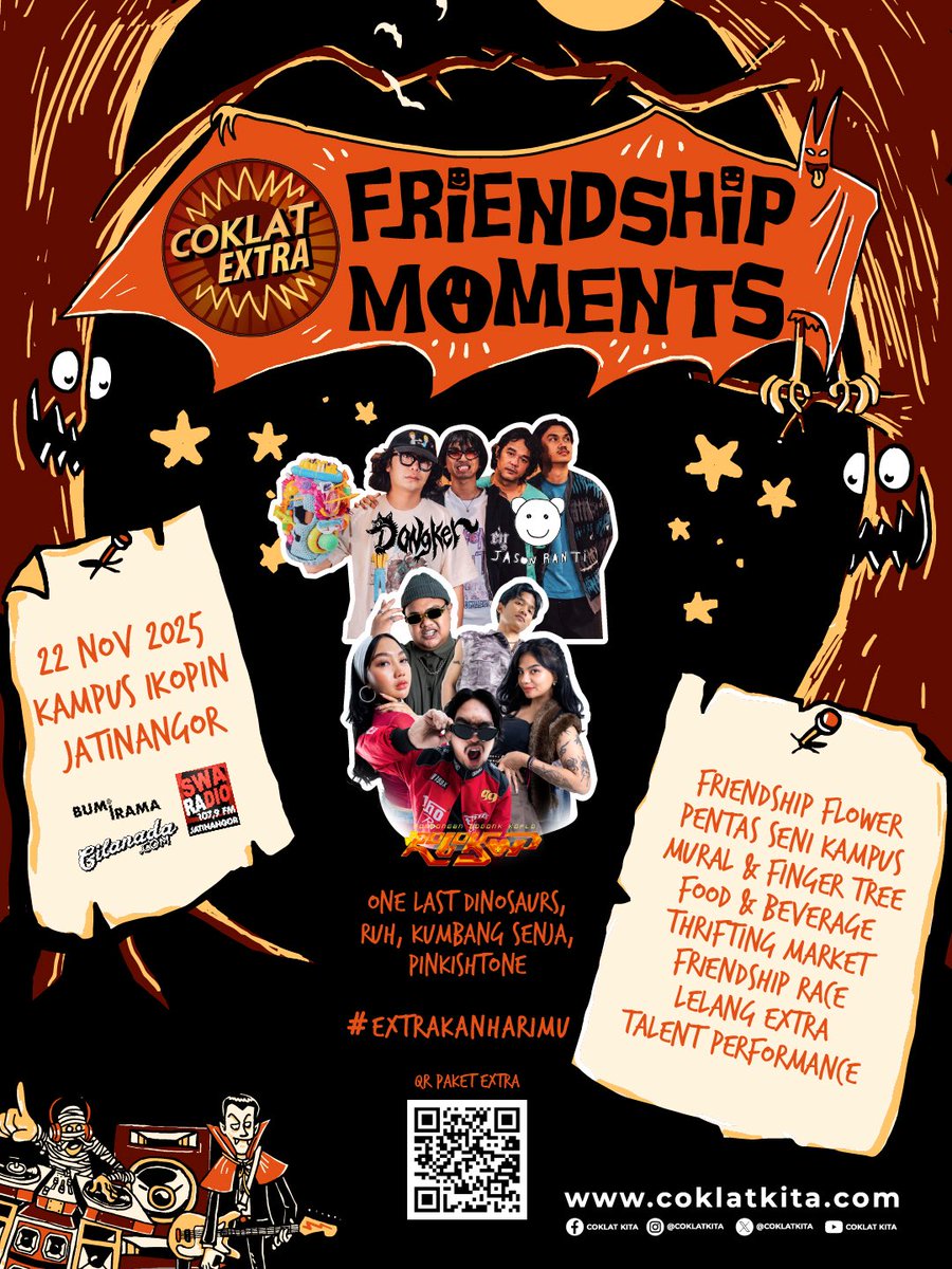 One Last Ride! 💥✨

Jatinangor jadi destinasi terakhir Coklat Extra Friendship Moments 2025! Tenang aja, ini bakal jadi penutup yang super seru! 😎

Bareng <a href="/baladagehel/">ray</a> ft <a href="/jasonranti/">jason ranti</a> dan @robokop_koplo, lo bisa sing along sampe lupa waktu dan rasain vibes yang epic banget