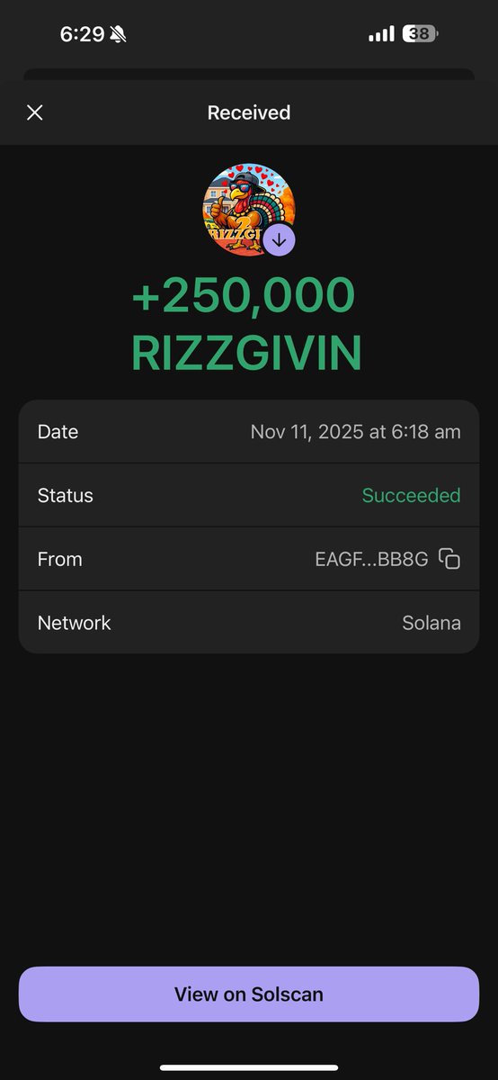 @RizzgivinV2 All thanks to @RizzgivinV2, I’m truly grateful for being chosen as a winner in this giveaway!!!🚀🚀💯💯
Received my 250,000 $RizzGivin 
You’ll always get my support and love for this bullish project. I’ll shill to my community and shill on X
$RizzGivin to the moon and beyond 🚀