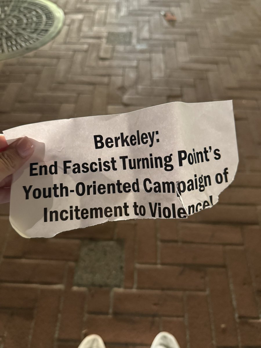Just picked this up after tonight’s UC Berkeley coverage. 

Yes, the mob that was using violence, threats, intimidation and openly celebrating Charlie Kirk’s assassination is accusing TPUSA of being involved in “a campaign of incitement to violence” 

Ridiculous.