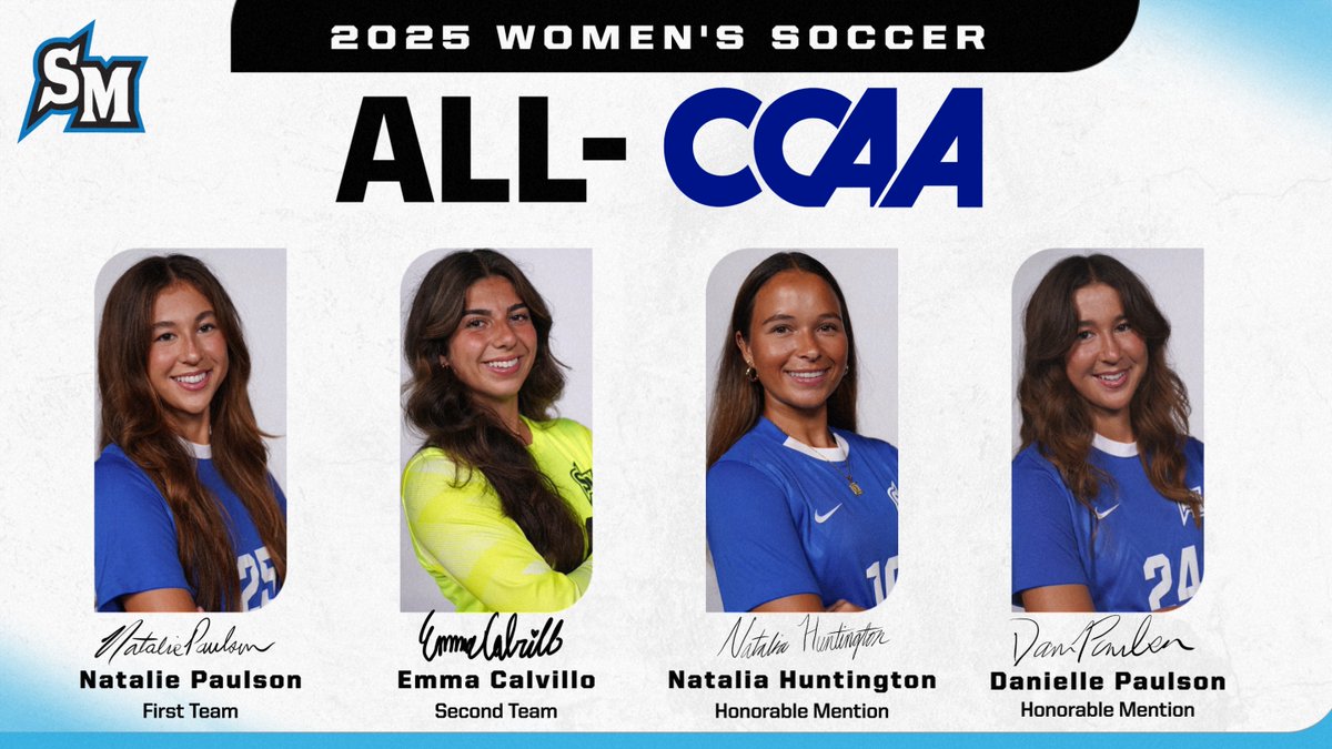 CSUSM_WSoc's tweet image. Congrats to Natalie Paulson, Emma Calvillo, Natalia Huntington and Danielle Paulson on earning All-CCAA honors! #BleedBlue 

📰 csusmcougars.com/news/2025/11/1…