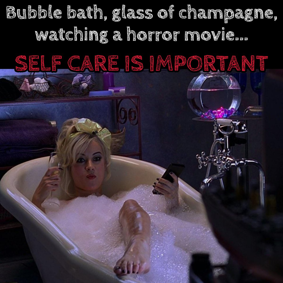 Life is hard at times. Work, families, bills social media, the state of the world in general...

It's super important to look after yourself. Read a book, go for a run or watch a horror movie while drinking champagne in the bath 😂

#SelfCareMatters