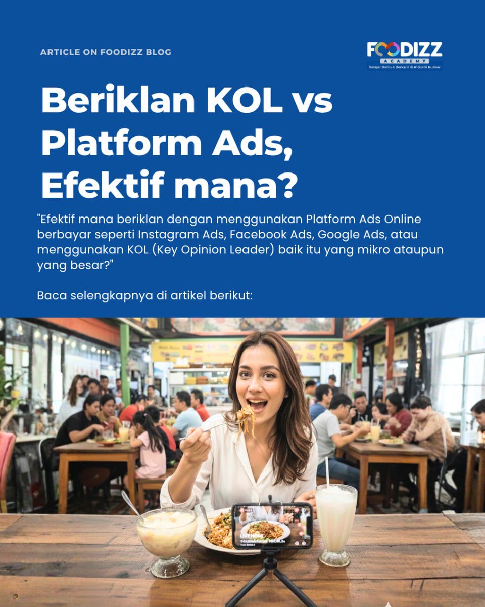 Foodizzid's tweet photo. [New Article] Beriklan KOL vs Platform Ads, Efektif mana? https://t.co/i1j8LzdQsU https://t.co/OzlRKzuK68