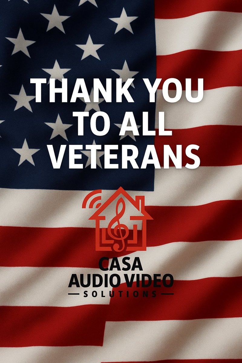 CasaAVSolutions's tweet image. 🇺🇸 Thank You to All Veterans
We honor and thank every veteran for their service, courage, and sacrifice.
From all of us at Casa Audio Video Solutions, we appreciate you and your families for protecting our freedom.

📞 707-646-9787
🌐 CasaAudioVideoSolutions.com