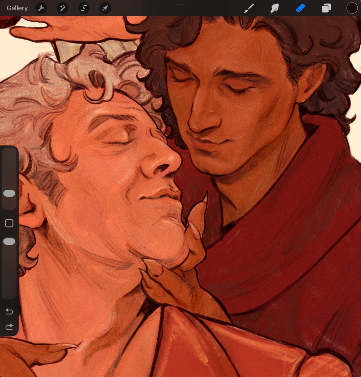 A sneak peek of some old men I drew for <a href="/VelvetCompote/">The Velvet Compote 🪡 B&B PREORDERS OPEN!</a>’s IWTV fashion history zine!! This zine is huge, gorgeous, and benefits the PCRF — and pre-orders are open now, so be sure to snag a copy!! 🩸💕