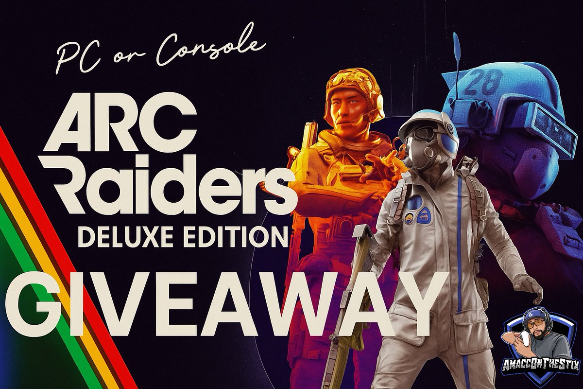🚨 GIVEAWAY TIME! 🚨
I’m giving away a FREE copy of Arc Raiders - Deluxe Edition to one lucky gamer! 🎮💥

Want in? There are 11 ways to enter...
✅ Visit Giveaway site - gleam.io/AoNkn/arc-raid…
✅ Follow <a href="/AmaccOnTheStix/">AmaccOnTheStix 🎮</a> on Twitch to start and unlock 10 additional ways to enter.
