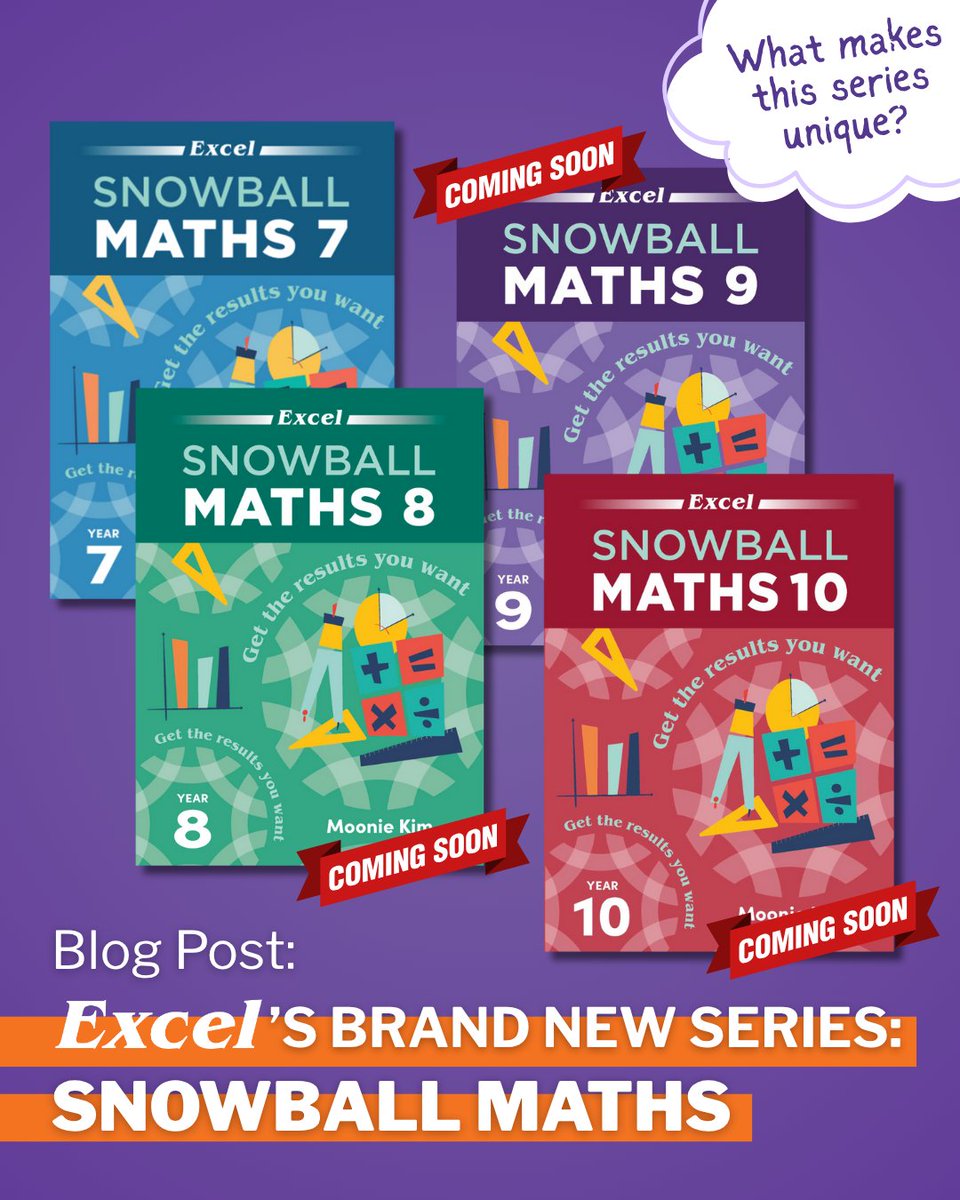 PressPascal's tweet image. ❄️ Meet Excel Snowball Maths!

Step-by-step hints, clear layouts &amp;amp; slow concept builds, helping Year 7-10 students grow their Maths confidence.

Check out our blog for more insight on what makes this series unique!

#ExcelSnowballMaths #PascalPress #MathsMadeSimple #StudySuccess