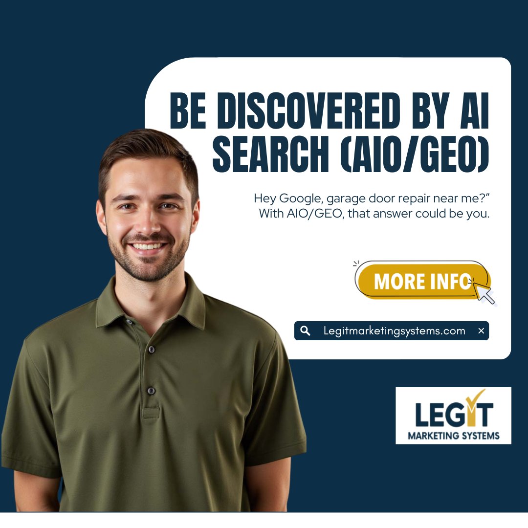 LegitMSystems's tweet image. With AIO/GEO, that answer could be you.

✅ Optimized for voice &amp;amp; chat search
✅ Local authority signals
✅ Trusted listings &amp;amp; citations

Show up where customers  (and AI) are searching 👇

🔗 legitmarketingsystems.com/ai-visibility-…

#AIVisibility #VoiceSearch #AIMarketing