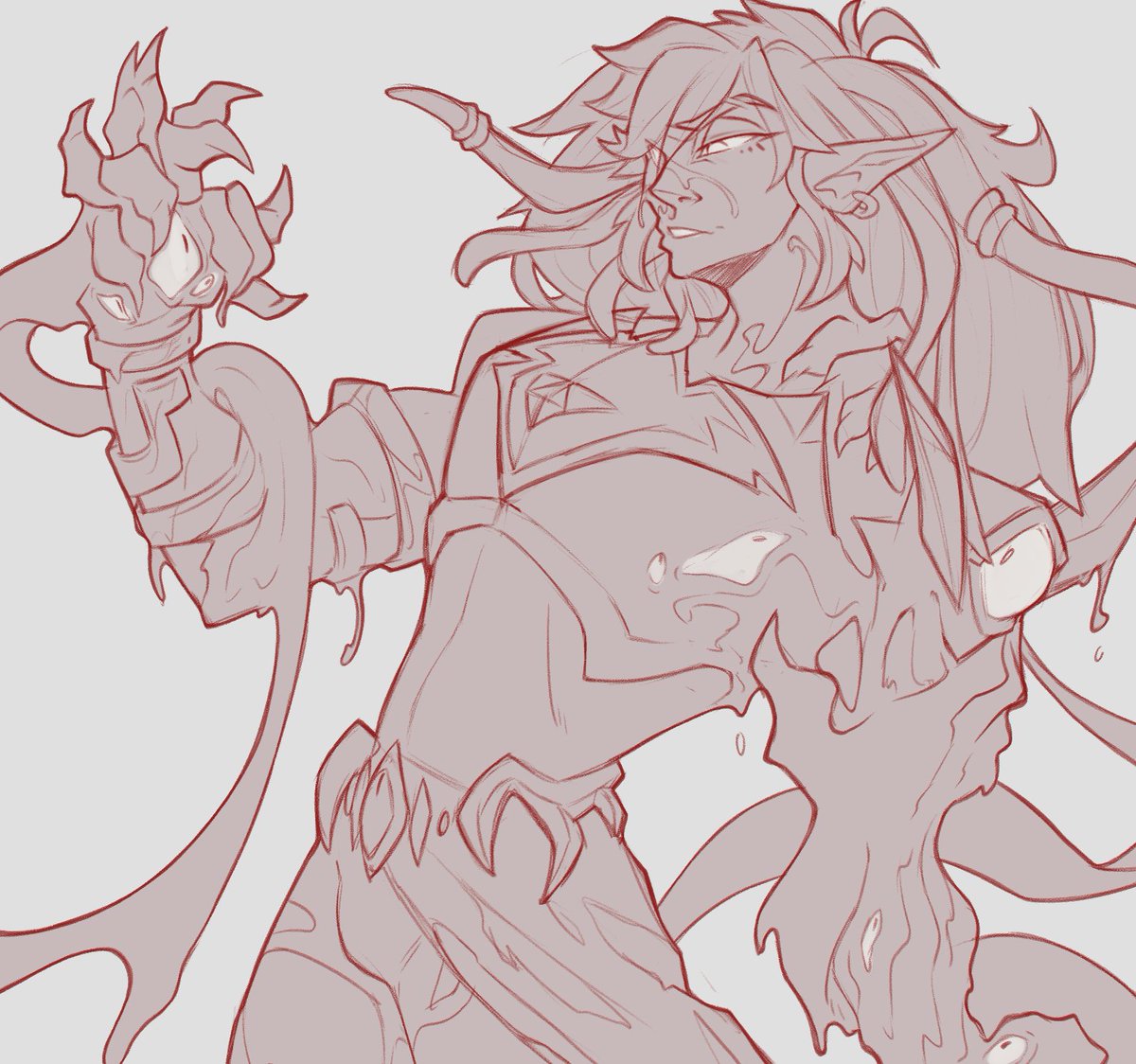 Gloom Link-o sketch I'm workin' on, checkout more in da pats~ 👁️👿👁️