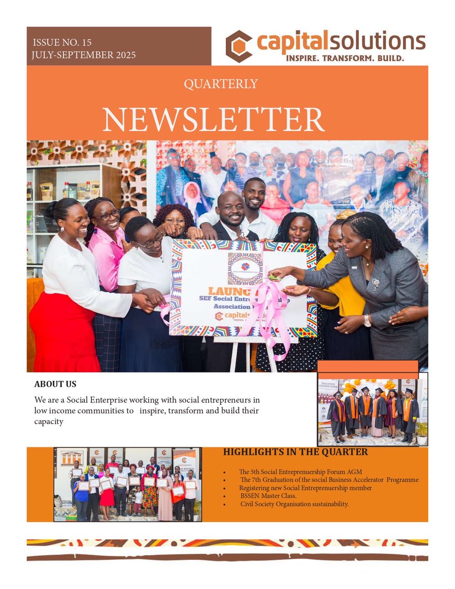 Capitalsolns's tweet photo. Quarterly Impact Update !

We’re proud to share our latest #Newsletter, showcasing our continued commitment to helping #entrepreneurs not just survive but thrive #sustainably, even amid shifting #economic and #development landscapes.
Read here:
https://t.co/thfc8mpc9A https://t.co/IUCxBwWzeB