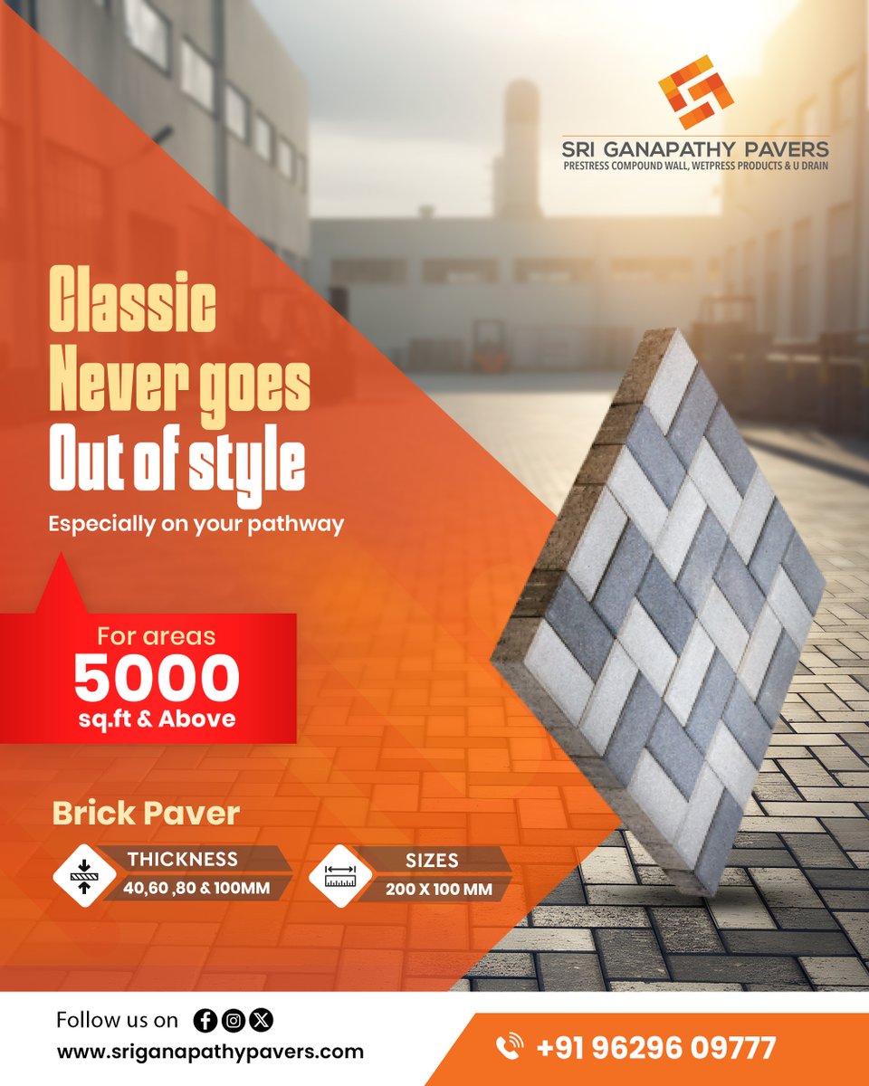 ganapathypavers's tweet image. Brick Pavers bring timeless charm with dependable strength. Whether for a garden walkway or residential surface that stays neat and lasting.

 sriganapathypavers.com/normal-paver-b…

#BrickPavers #PaverPerfection #PathwayGoals #OutdoorDesign #LandscapeInspo #PavingSolutions #SriGanapathyPavers
