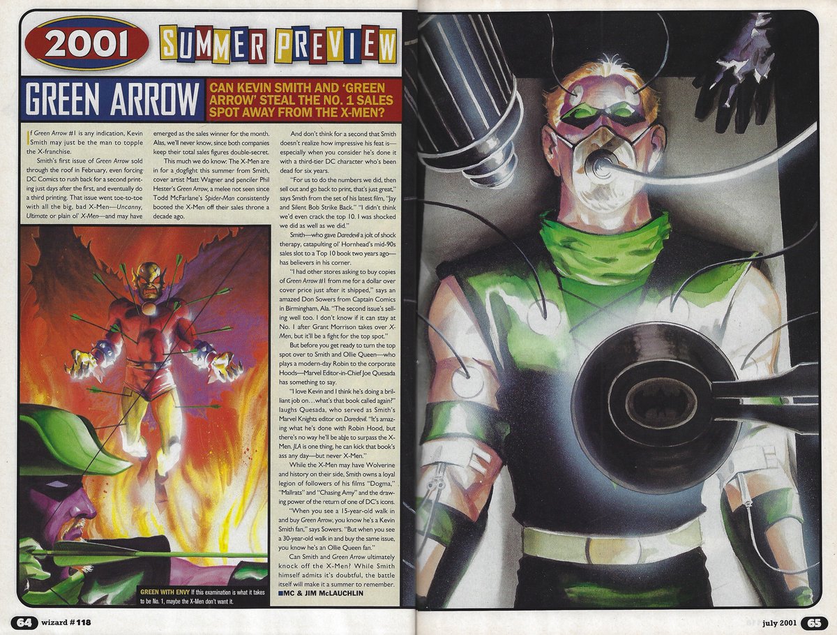 The <a href="/ThatKevinSmith/">KevinSmith</a> hype continued in Wizard 118 with a piece about the excitement over his monumental Quiver storyline in Green Arrow for #dccomics , that was also a GIGANTIC sales success.