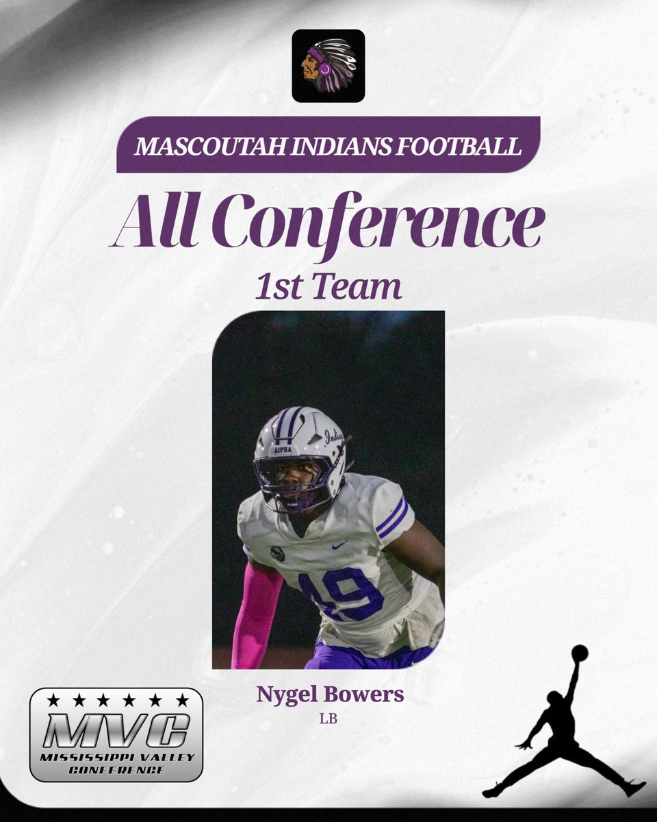 MHSIndianFB's tweet image. 1st Team All Conference:

Nygel Bowers - LB
Gavin Christ - K
Cam Casey - DE