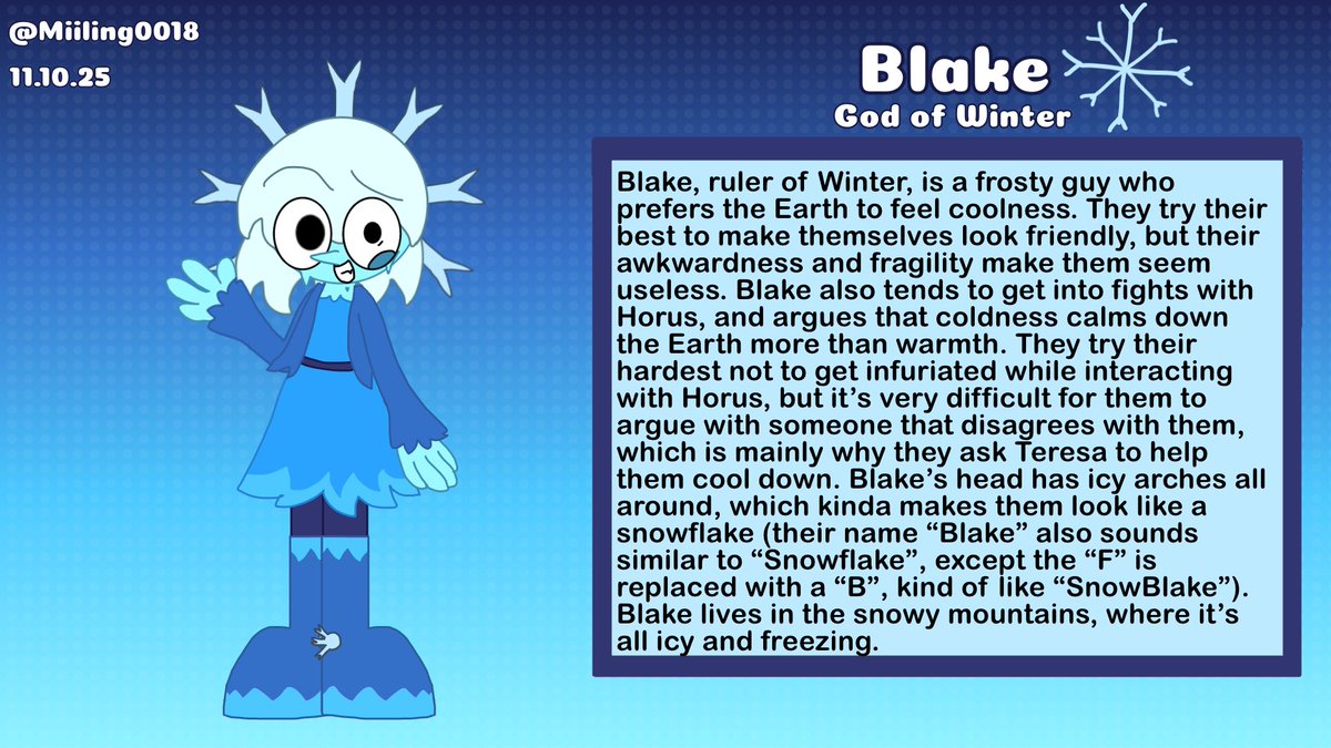 Miiling0018's tweet photo. And last but not least, Blake’s bio!
#oc #ocart #godOC #blake #biocard https://t.co/I6V3oDGfxL