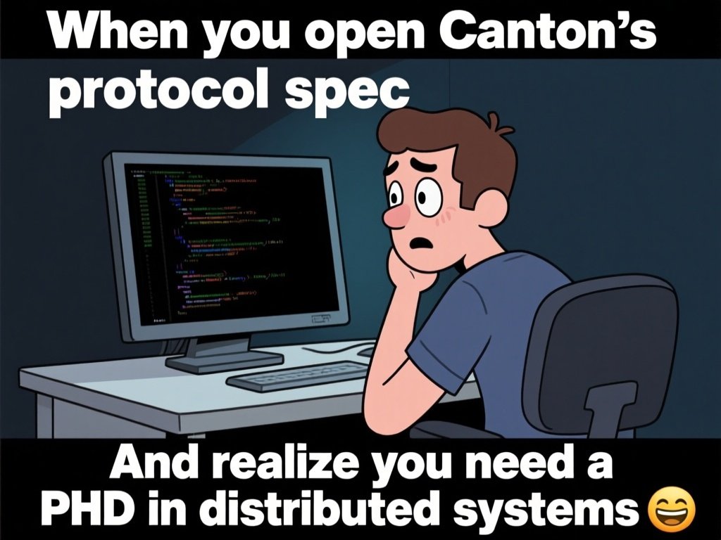 KingpinEarth's tweet photo. When you open @CantonNetwork code expecting a 5-minute skim and end up questioning your entire career choice π€―π¨βπ»
@CantonNetwork
#CodeYourMeme
#CantonNetwork #DevLife #BlockchainMemes https://t.co/cbevKYGKGr