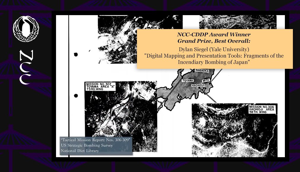 Looking for models of ArcGIS &amp; StoryMaps for narrative history? Revisit our Grand Prize winner for Best Overall Video for our CDDP Video Award Program: Dylan Siegel's “Digital Mapping &amp; Presentation Tools: Fragments of the Incendiary Bombing of Japan”: guides.nccjapan.org/homepage/news/…