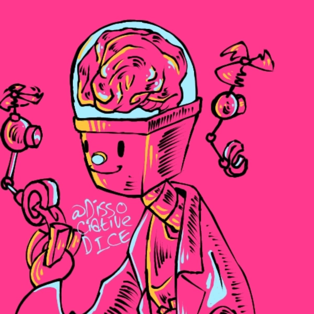 itasmolbean's tweet image. Ayeee funky robot guy