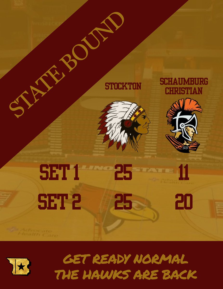 NUICAllAccess's tweet image. Blackhawks Nation — it’s time to rise up! 🏐🔥 Stockton is state bound once again! The girls are headed back to Normal, and the mission isn’t finished. 

#BackToNormal #GoHawks