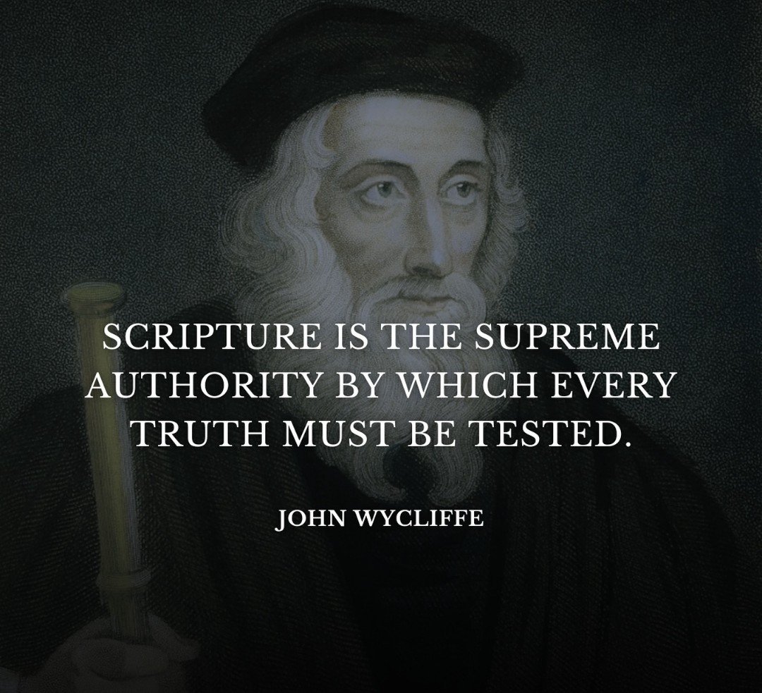 Truth_matters20's tweet image. "Scripture is the supreme authority by which every truth must be tested."

—John Wycliffe