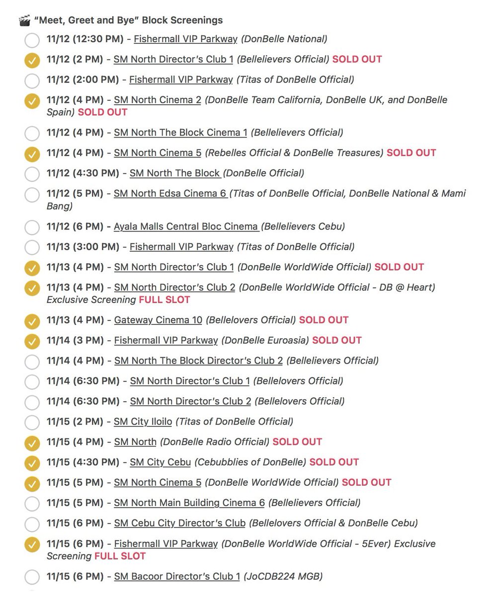 tangingreason's tweet photo. D-day tomorrow! Check out this updated list of #MeetGreetAndBye block screenings (11/11), along w/ the thread below.

Book your slots if you are available on these dates, or check out https://t.co/5ZixHE13Th to book your tickets at your convenience!

#BelleMariano @bellemariano02 https://t.co/LYhTSyzklV