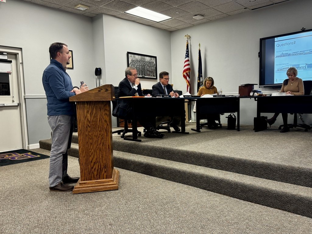 BGISD's tweet image. Greg Hosfield of RossTarrant Architects shares design plans for the addition and renovation of Bowling Green Junior High. The project is expected to begin in late spring 2026 and be completed by the start of school in August 2028.