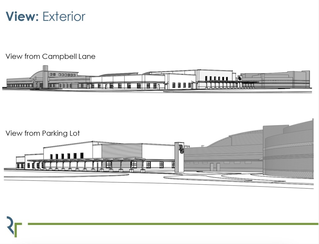 BGISD's tweet image. Greg Hosfield of RossTarrant Architects shares design plans for the addition and renovation of Bowling Green Junior High. The project is expected to begin in late spring 2026 and be completed by the start of school in August 2028.