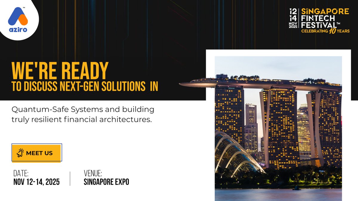AziroTech's tweet image. Aziro is all set at the SFF 2025 to discuss the technology from Nov 12- Nov 14 that will define our future. 

Connect with us to learn how Aziro is already building Quantum-Safe Systems and future-proofing financial infrastructure!

#SFF2025 #IdentifyingIntelligence #AziroTech