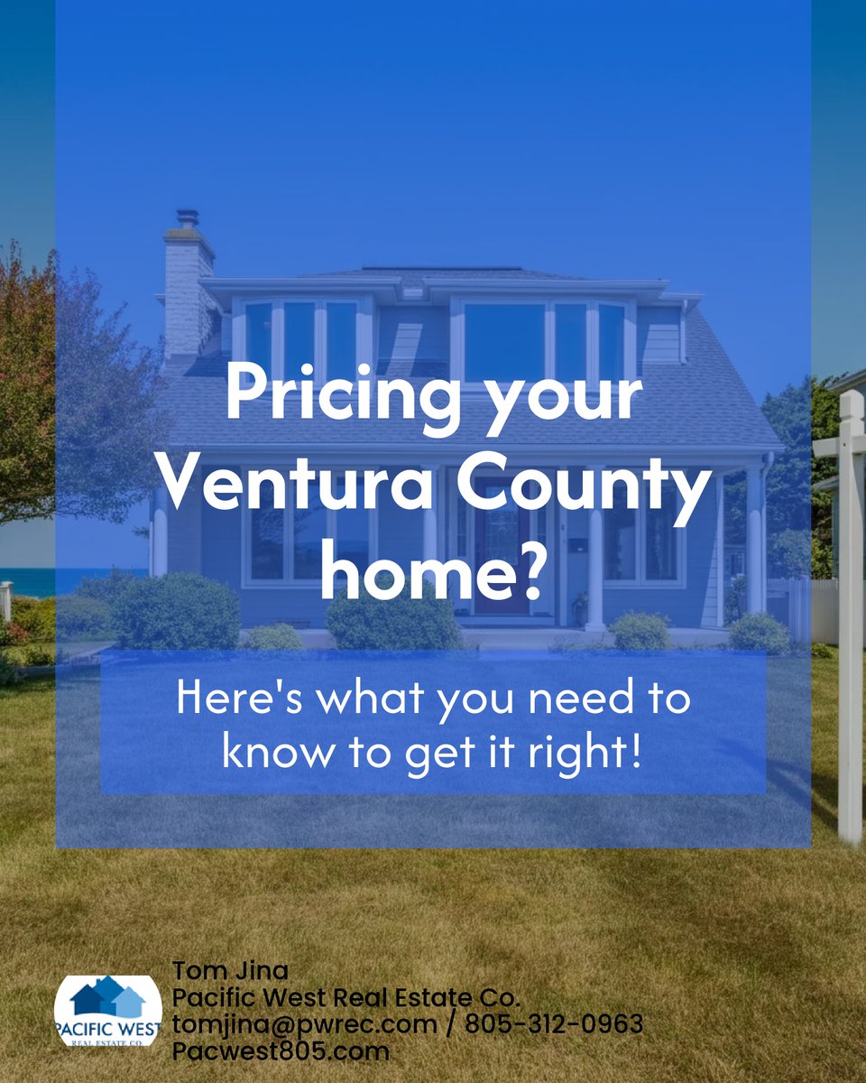 tomjina805's tweet photo. Thinking about pricing your home in Ventura County? 🌊

With median prices around $897K and homes selling in 40-55 days, getting the right price is key! Stay competitive and attract offers by aligning with comparable sales. #VenturaRealEstate #HomeSellingTips https://t.co/DCekbpmsn0