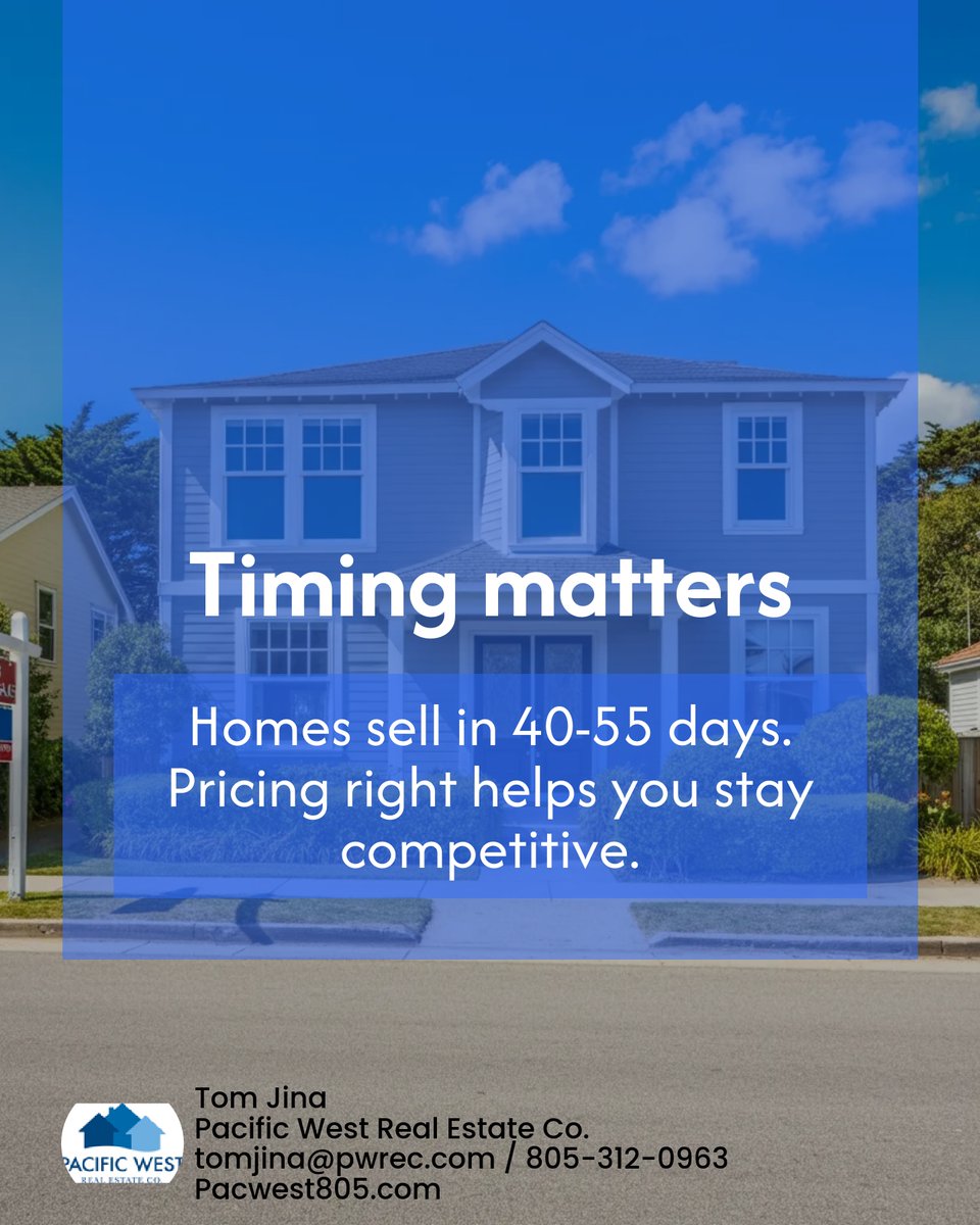 tomjina805's tweet photo. Thinking about pricing your home in Ventura County? 🌊

With median prices around $897K and homes selling in 40-55 days, getting the right price is key! Stay competitive and attract offers by aligning with comparable sales. #VenturaRealEstate #HomeSellingTips https://t.co/DCekbpmsn0
