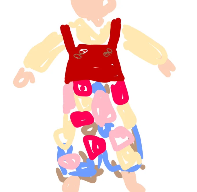 娘の捨てられない子ども服をパッチワークしてこんな感じのサロペット作りたいなと思っている
