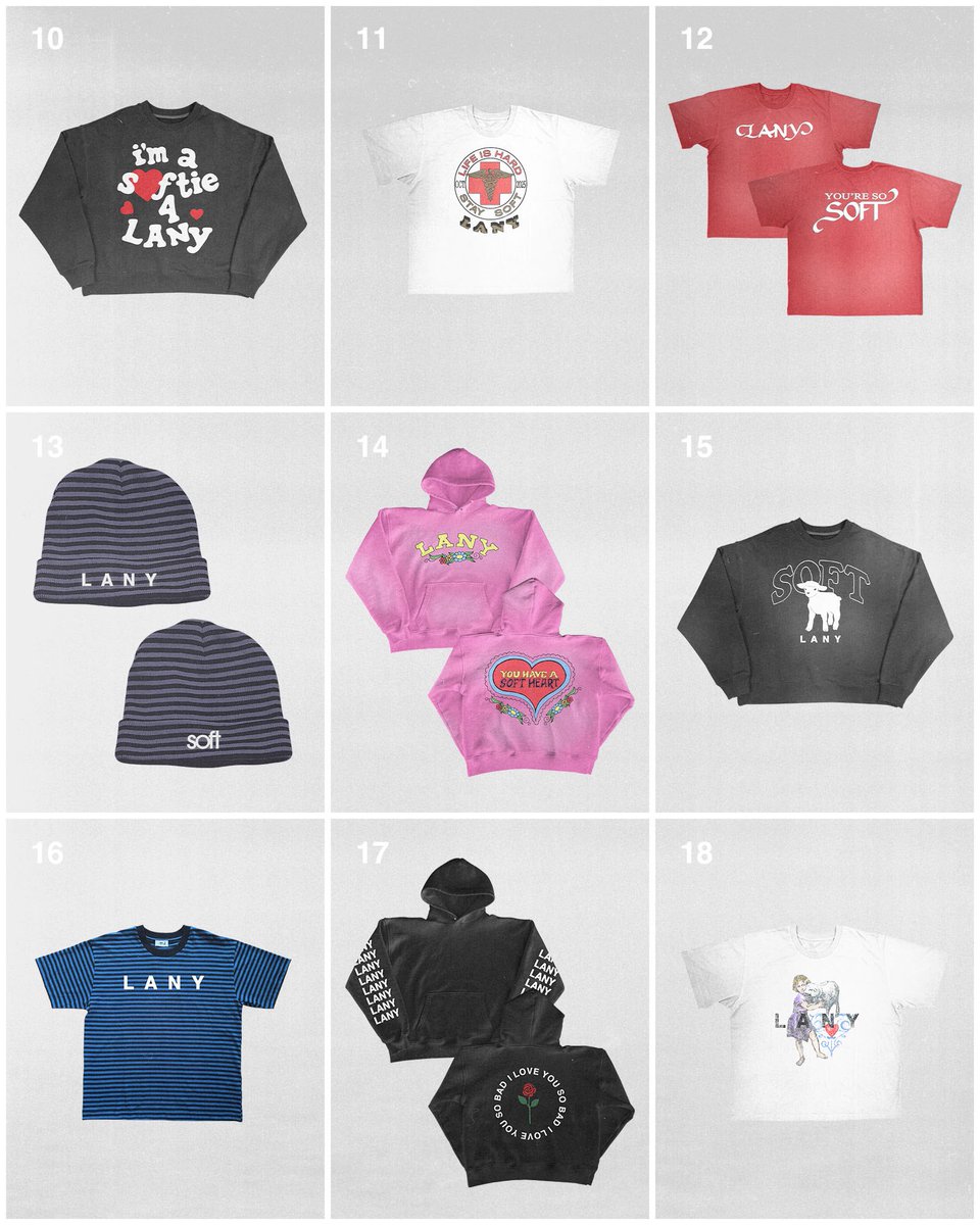 thisisLANY's tweet image. LA! we’re doing a pop up this sunday, november 16. 25 different pieces/items available for purchase including “soft” on vinyl and some classic merch designs re-printed on EMPT, 2 tattoo artists giving LANY tats, and both of us will be there running the checkout counter. doors at…